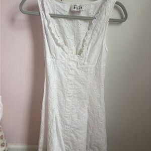 Frankie's Bikinis White Eyelet Mini Dress